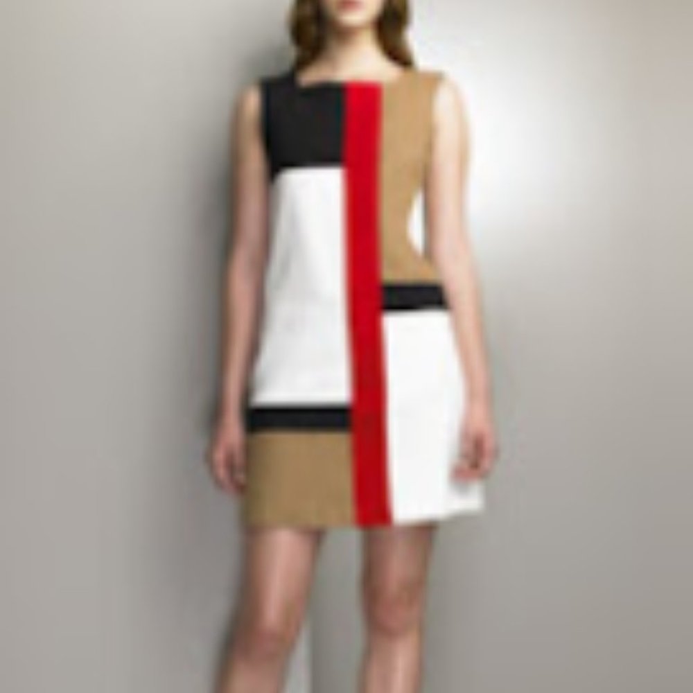 Loft color block Mondrian look tunic summer sleeveless dress, size M - Picture 6 of 6